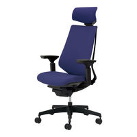 組立設置込】コクヨ デュオラ ヘッドレスト付可動肘 ランバーサポート無 樹脂脚ブラック クッション フローリング用 ブラック×ディープパープル 1脚（直送品）