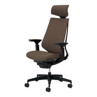 組立設置込】コクヨ デュオラ ヘッドレスト付可動肘 ランバーサポート無 樹脂脚ブラック クッション フローリング用 ブラック×ダークグレージュ 1脚（直送品）