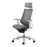 【組立設置込】コクヨ デュオラ ヘッドレスト付 可動肘 ランバーサポート有 アルミ脚 メッシュ カーペット用 ホワイト×ソフトグレー 1脚（直送品）