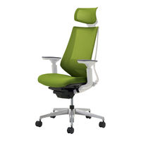 【組立設置込】コクヨ デュオラ ヘッドレスト付 可動肘 ランバーサポート有 アルミ脚 メッシュ カーペット用 ホワイト×ライトオリーブ 1脚（直送品）