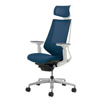 【組立設置込】コクヨ デュオラ ヘッドレスト付 可動肘 ランバーサポート有 アルミ脚 メッシュ カーペット用 ホワイト×プルシアンブルー 1脚（直送品）