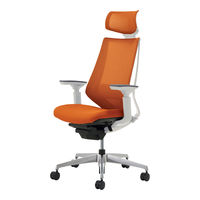 【組立設置込】コクヨ デュオラ ヘッドレスト付 可動肘 ランバーサポート有 アルミ脚 メッシュ カーペット用 ホワイト×タンジェリン 1脚（直送品）