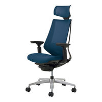 【組立設置込】コクヨ デュオラ ヘッドレスト付 可動肘 ランバーサポート有 アルミ脚 メッシュ カーペット用 ブラック×プルシアンブルー 1脚（直送品）