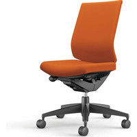 【組立設置込】コクヨ ウィザード3 ローバック 肘無 樹脂脚 布張り カーペット用 ブラック×ブラック×ソフトテラコッタ 1脚（直送品）