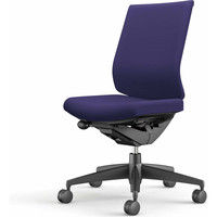 【組立設置込】コクヨ ウィザード3 ローバック 肘無 樹脂脚 布張り カーペット用 ブラック×ブラック×ディープパープル 1脚（直送品）