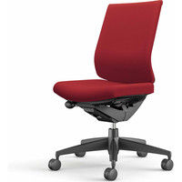 【組立設置込】コクヨ ウィザード3 ローバック 肘無 樹脂脚 布張り カーペット用 ブラック×ブラック×カーマイン 1脚（直送品）