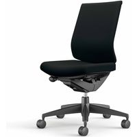 【組立設置込】コクヨ ウィザード3 ローバック 肘無 樹脂脚 布張り フローリング用 ブラック×ブラック×ブラック 1脚（直送品）