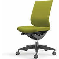 【組立設置込】コクヨ ウィザード3 ローバック 肘無 樹脂脚 布張り カーペット用 ブラック×ブラック×ライトオリーブ 1脚（直送品）