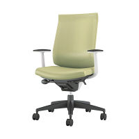 【組立設置込】コクヨ ウィザード3 ハイバック T型肘 樹脂脚 レザー カーペット用 ホワイト×ブラック×ペールライム 1脚（直送品）