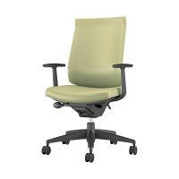 【組立設置込】コクヨ ウィザード3 ハイバック T型肘 樹脂脚 レザー カーペット用 ブラック×ブラック×ペールライム 1脚（直送品）