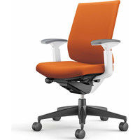 【組立設置込】コクヨ ウィザード3 ローバック 可動肘 樹脂脚 布張り カーペット用 ホワイト×ブラック×ソフトテラコッタ 1脚（直送品）