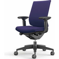 【組立設置込】コクヨ ウィザード3 ローバック 可動肘 樹脂脚 布張り カーペット用 ブラック×ブラック×ディープパープル 1脚（直送品）