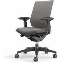 【組立設置込】コクヨ ウィザード3 ローバック 可動肘 樹脂脚 布張り カーペット用 ブラック×ブラック×ソフトグレー 1脚（直送品）