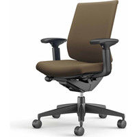 【組立設置込】コクヨ ウィザード3 ローバック 可動肘 樹脂脚 布張り カーペット用 ブラック×ブラック×ダークグレージュ 1脚（直送品）