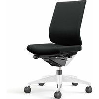 【組立設置込】コクヨ ウィザード3 ローバック 肘無 樹脂脚 布張り カーペット用 ホワイト×ホワイト×ブラック 1脚（直送品）