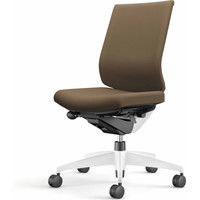 【組立設置込】コクヨ ウィザード3 ローバック 肘無 樹脂脚 布張り カーペット用 ホワイト×ホワイト×ダークグレージュ 1脚（直送品）