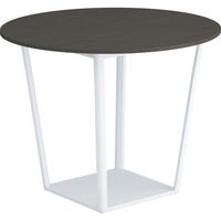 【組立設置込】コクヨ リージョン ミドルハイテーブル 円形 白脚 メラミン天板 幅1200×奥行1200×高さ898mm チャコールダークグレー 1台（直送品）