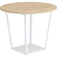 【組立設置込】コクヨ リージョン ミドルハイテーブル 円形 白脚 メラミン天板 幅1200×奥行1200×高さ898mm エイジドナチュラル 1台（直送品）
