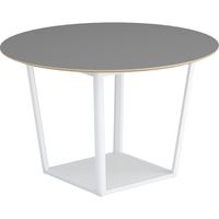 【組立設置込】コクヨ リージョン ミドルテーブル 円形 白脚 リノリウム天板