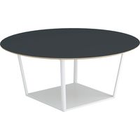 【組立設置込】コクヨ リージョン ミドルテーブル 円形 白脚 リノリウム天板