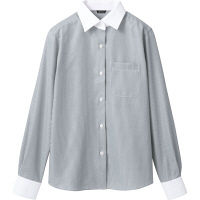 住商モンブラン MONTBLANC（モンブラン） シャツ レディス 長袖 グレーストライプ 17号 BV2201-6 1枚（直送品）