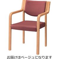 アイリスチトセ 福祉用イス グリーン幅520mm 天然木 スタッキング椅子