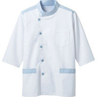 住商モンブラン MONTBLANC（モンブラン） 調理衣 兼用 7分袖 白/ブルー M 1-591 1枚（直送品）