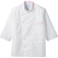 住商モンブラン MONTBLANC（モンブラン） 調理衣 兼用 7分袖 白/ピンク S 6-819 1枚（直送品）
