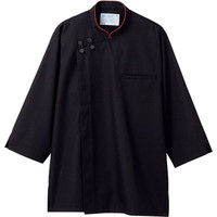 住商モンブラン MONTBLANC（モンブラン） 調理シャツ 兼用 7分袖 黒/エンジ M 2-623 1枚（直送品）