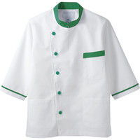 住商モンブラン MONTBLANC（モンブラン） 調理衣 兼用 7分袖 白/グリーン LL 6-815 1枚（直送品）