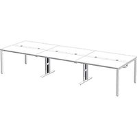 Garage フリーアドレスデスク MP 会議テーブル 配線収納付 幅3600×奥行1200×高さ720mm 白 1台（直送品）