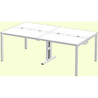 Garage フリーアドレスデスク MP 会議テーブル 配線収納付 幅2000×奥行1200×高さ720mm 白 1台（直送品）