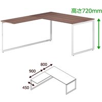 【組立設置込】Garage fantoniGX ファントーニ パソコンデスク L字型 幅1400×奥行1700×高さ720mm 濃木目 1台（直送品）