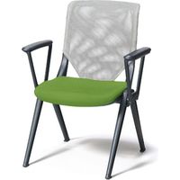 プラス KAINOS（カイノス） 会議イス 肘付 ダークグレー×グレーメッシュ イエローグリーン MB-J20MGE 1脚（直送品）