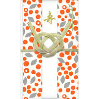 古川紙工 暮らしを彩る祝儀袋 フラワー/オレンジ VK142 1セット(3個)