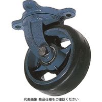 京町産業車輌 京町 鋳物製自在金具付ゴム車輪（幅広） 250Ф×75 AHJ-250X75 1個 458-3591（直送品）