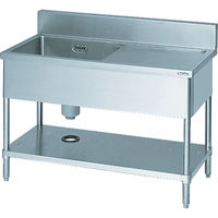 使用不可マルゼン 一槽水切付シンク1200×600×800右側水切り(ホー BSMI-126R 1台 465-5478（直送品）