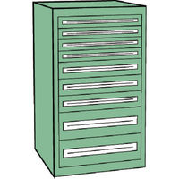 トラスコ中山 TRUSCO VE7S型中量キャビネット 700X550XH1200 引出9段 VE7S-1204 1台(1個)（直送品）