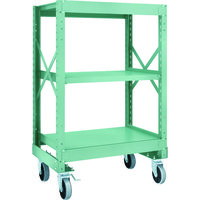 TRUSCO R3型ボルト式中量棚W900XD600XH1400 3段 Φ150 ウレタンキャスター付 R3-4363-U150（直送品）