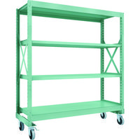 TRUSCO R3型ボルト式中量棚W1800XD600XH2000 4段 Φ150 ウレタンキャスター付 R3-6664-U150（直送品）
