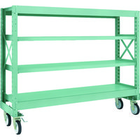 TRUSCO R3型ボルト式中量棚W1800XD500XH1400 4段 Φ150 ゴムキャスター付 R3-4654-G150 1台(1個)（直送品）