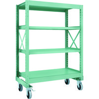 TRUSCO R3型ボルト式中量棚W1200XD600XH1700 4段 Φ150 ウレタンキャスター付 R3-5464-U150（直送品）