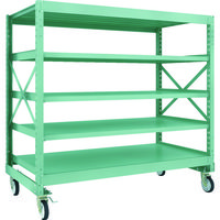 TRUSCO R3型ボルト式中量棚W1800XD900XH1700 5段 Φ150 ゴムキャスター付 R3-5695-G150 1台(1個)（直送品）