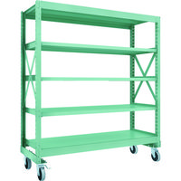 TRUSCO R3型ボルト式中量棚W1800XD600XH2000 5段 Φ150 ウレタンキャスター付 R3-6665-U150（直送品）