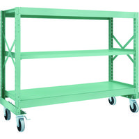 TRUSCO R3型ボルト式中量棚W1800XD600XH1400 3段 Φ150 ウレタンキャスター付 R3-4663-U150（直送品）