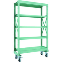 TRUSCO R3型ボルト式中量棚W1200XD500XH2000 5段 Φ150 ウレタンキャスター付 R3-6455-U150（直送品）