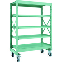 TRUSCO R3型ボルト式中量棚W1200XD600XH1700 5段 Φ150 ウレタンキャスター付 R3-5465-U150（直送品）