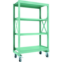TRUSCO R3型ボルト式中量棚W1200XD600XH2000 4段 Φ150 ウレタンキャスター付 R3-6464-U150（直送品）