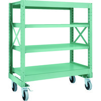 TRUSCO R3型ボルト式中量棚W1200XD600XH1400 4段 Φ150 ウレタンキャスター付 R3-4464-U150（直送品）