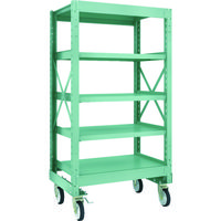 TRUSCO R3型ボルト式中量棚W900XD600XH1700 5段 Φ150 ゴムキャスター付 R3-5365-G150 1台(1個)（直送品）